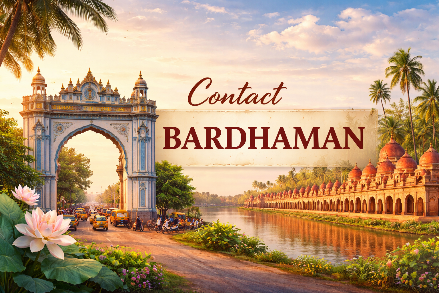 bardhaman's iconic landmarks at dusk